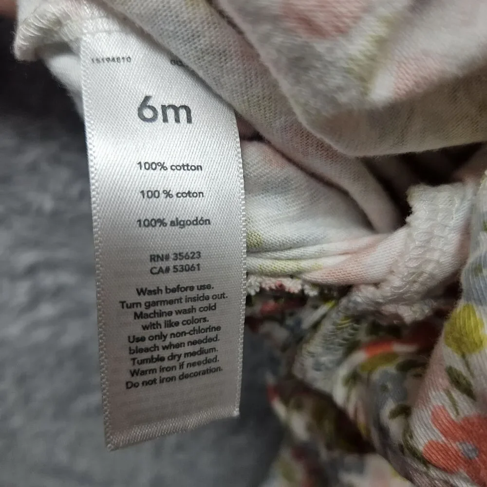 Carter's Baby Girl Floral Rompers Size 6 Months Spring Summer Ruffle Sleeveless